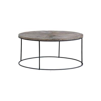 China Antique China Made Coffee Table Round Durable Parquet Reclaimed Elm High Quality for sale