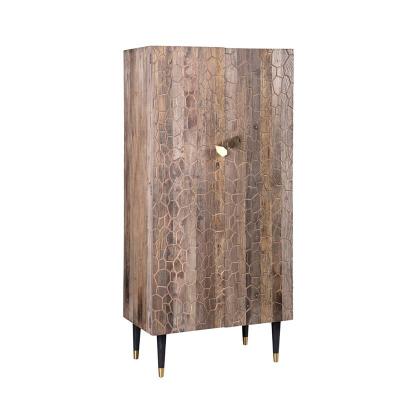 China Antique Furniture Recycled Design Tall Elm Cabinet High Quality Low Price Retros Single Door Flower Handle Home Storage for sale