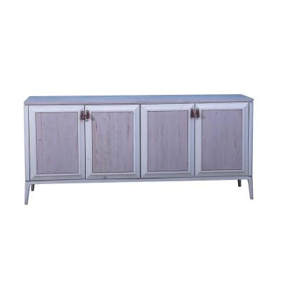 China Cheap Factory Price Antique Pine Accent Old Door Handle 4 Door Leather Sideboard for sale