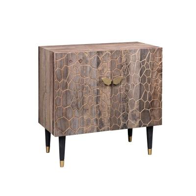 China Modern Low Price Antique Small Cabinet Door in Diamond Shape Elm Furniture Bedside Cabinet for sale