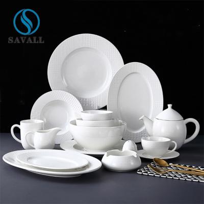 China El contemporáneo vitrificó completamente el servicio de mesa blanco de la porcelana fija a Rim Frames ancho en venta