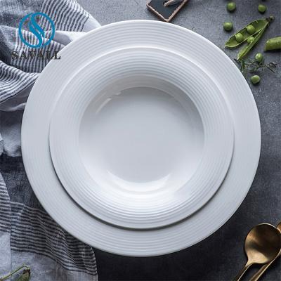 China De heldere Witte Minimalistische Platen van het Porseleinrestaurant Te koop