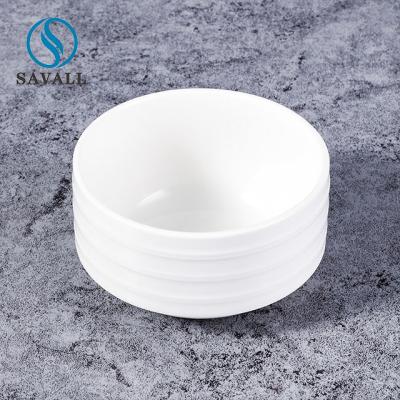 Cina La piccola porcellana bianca dell'insalata minimalista rotonda lancia altezza 5.5cm del diametro 10cm in vendita