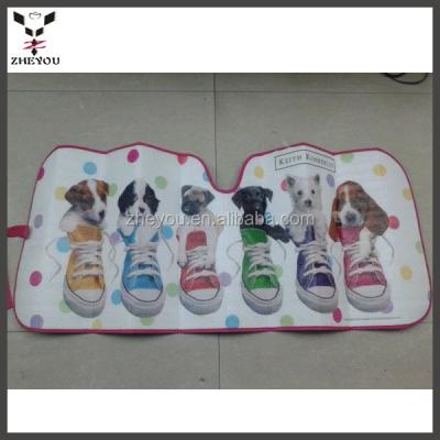 China Cute PE Dogs Design Car Front Window Sunshade Windshield Sun Shade for sale