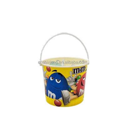 China With Handle Hot Sales For Halloween OEM / ODM Round Shape Plastic Chocolate Bucket zu verkaufen