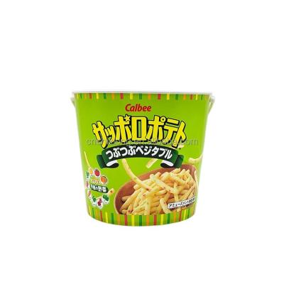 China With Handle Customized Logo Food Grade PP Material With Lid With Handle Potato Chips Container zu verkaufen