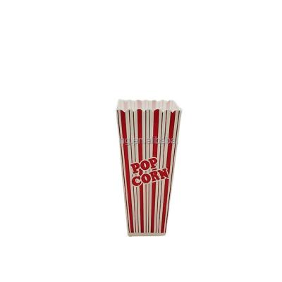 China 32OZ Silk Screen Printing Logo Reusable Plastic Single Wall Red White Striped Striped Bucket for sale