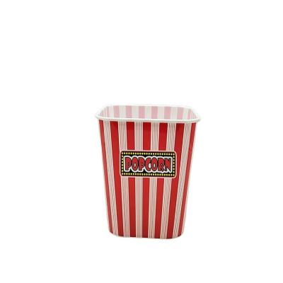 China Food Packaging and Popcorn Manufacturer PP Material 85oz Volume Square Shape Reusable Plastic Buckets Plastic Popcorn Baskets for sale