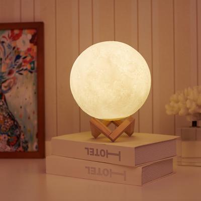 China Christmas/Holiday/Birthday/Party/Wedding 3D Printing Moon Lamp Colorful Touch Touch Remote Control Atmosphere Lamp for sale