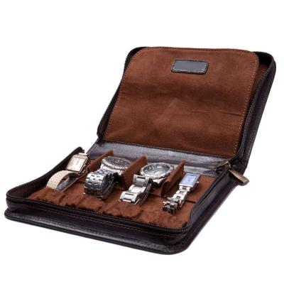 China Custom Luxury Leather Watch Bag Men's Business Travel Watch Bag Carry Storage Case Personalized Bag for Watch for sale