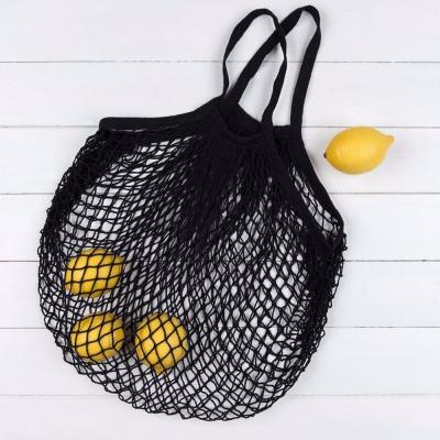 China Hot Sales Black Nylon Mesh Bag Cotton String Mesh Shopping Bag Eco-friendly Multiple Colors Mesh Bag Available for sale