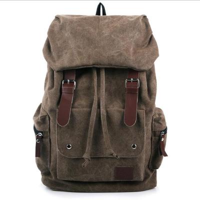 China Wholesale Waterproof Customized High Quality Canvas Increasing Backpack Logo School Backpack With Leather Rucksack Cover Custom Made for sale