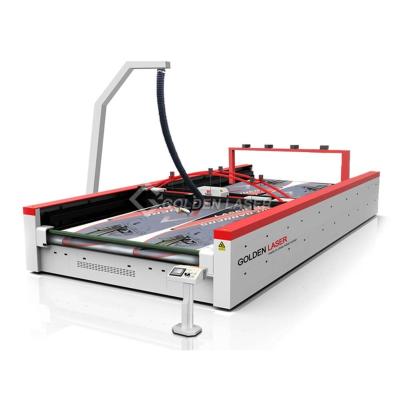 China VISION SYSTEM polyester fabric laser cutting machine with camera for banner, flag, display signage for sale