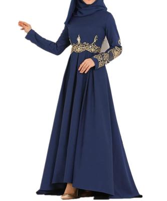 China Custom Fashion Casual Embroidered Latest Long Sleeve Dubai Abaya Floral Women Muslim for sale