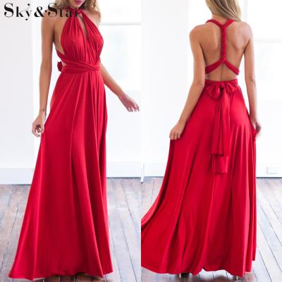 China Viable Red Sleeveless Women Halter Hot Sale Long Maxi Dress for sale