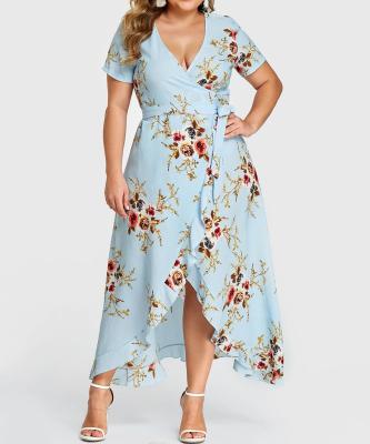 China Other 2021 Fashion Women's Clothing Ladies Long Size Floral Maxi Dresses Women's Casual Dress for sale