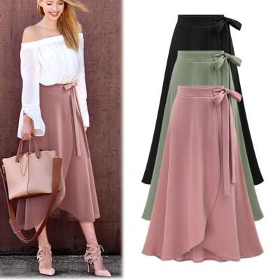 China Plus Size Vintage Slit Skirts Women's Long Skirt Plus Casual Asymmetrical Slim Skirt Saia Summer High Waist Ladies Skirt 6XL Size for sale