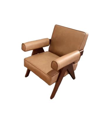 China (Other) Nordic Popular Modern Style Adjustable Recliner Living Room Leather Upholstery Leisure Solid Wood Chair for sale