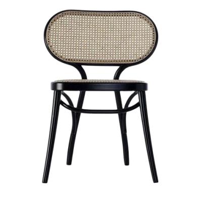 China Dining Chair Black Coffee Rattan Bodystuhl Modern Home Furniture Restaurant Chair Solid Wood Dining Chair for sale