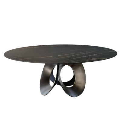 China Modern Simple Marble Round Table (Other) Adjustable Light Luxury Dining Table With Turntable for sale