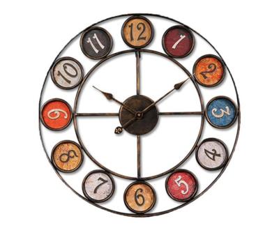 China Rustic Minimalist 24inches Farmhouse Decor Wall Clock Battery Operated Decorative For Living Room for sale