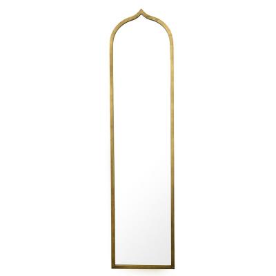 China Samll Quantity Acceptable Large Quantity Shape Gold Metal Frame Arched Wall / Floor Standing Decorative Mirror Living Room for sale