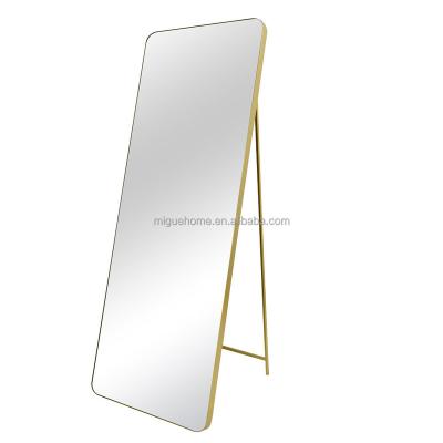 China Large Rectangle Mirror Full Metal Frame Modern Floor Mirror For Living Room Bedroom Spiegel Espejo for sale