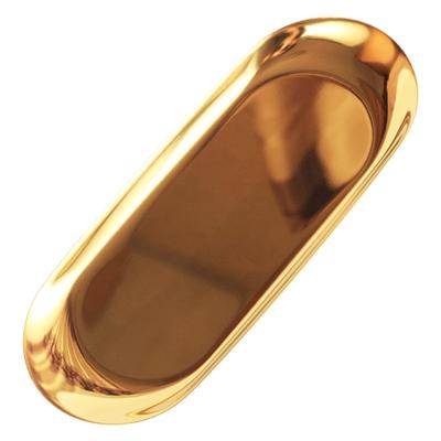 China China Factory Modern Style Home Supply Luxury Wedding Shape Metal Gold Stainless Steel Oval Serving Tray for sale