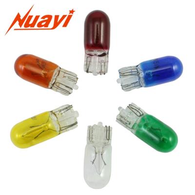 China Super Quality Colorful 158, 194, 2821, W3W, W5W T10 Automotive Instrument, Side Light, Indicator Light Bulb With Wedge Base T10 WED 12V3W for sale