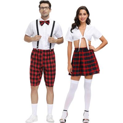 China Student Plus Size Schoolgirl Outfit Lingerie Costume Set With Tie Top Shirt With Dress Cosplay School Set Schoolgirl Costumes For Adults for sale