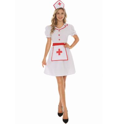 China 2021 Japanese Halloween Cosplay Lady Tube Top Sling Size Nurse Women Plus Size Dress Sexy Costume for sale