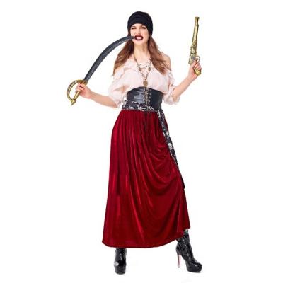 China New Design Fat Sexy Pirate Plus Size Fancy Dress Costume Halloween Cosplay Costume Plus Women and Men Handsome Pirate for sale