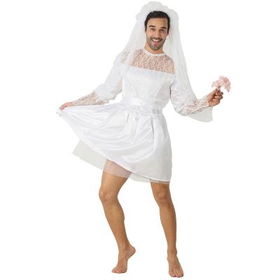 China Funny adult male bride men wedding plus size crossdresser costume for Halloween party costume for sale