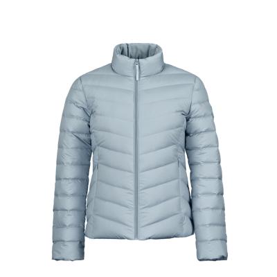 China New Design Women Goose Winter Waterproof Lightweight Jacket Outdoor Zipper Cropped Blue Down Jacket for sale