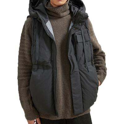 China Anti-wrinkle mens coats padded zipup down feather vest plus size mens down jacket for sale