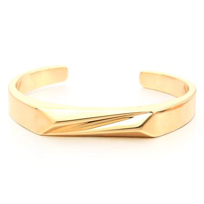 China TRENDY OEM 18k Gold Plated Custom Charm Bracelet Bangle Wholesale Opening Cuff Bangle & Ring Set for sale