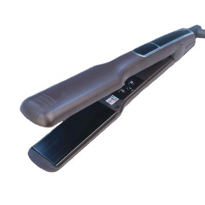 China Outdoor Private Label Digital LCD Hair Flat Iron Straightener Brazilian Hair Straightening for sale