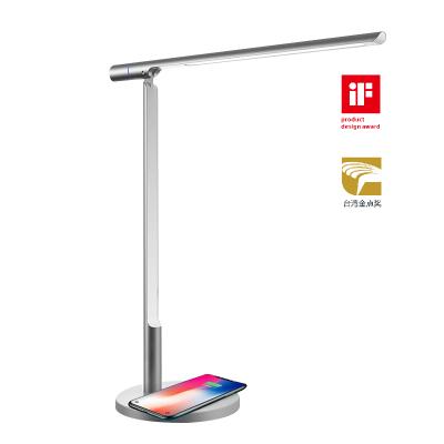 China Modern Led Desk Lamp with Folding Wireless Charger Table 2 Brightness Level Dimmable Rechargeable Eye-Care Table Lights for Kids for sale