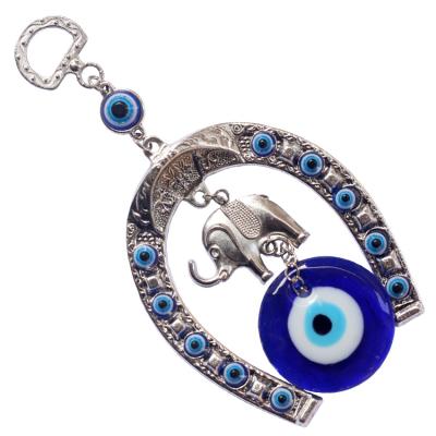 China Minimalist Handcrafted Elephant Shape Charming Blue Turkish Car Wall Decor Evil Eye Home Decoration Hanging for sale