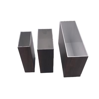 China Decoration Building Aluminum Square And Wood Grain Rectangular Tubes for sale