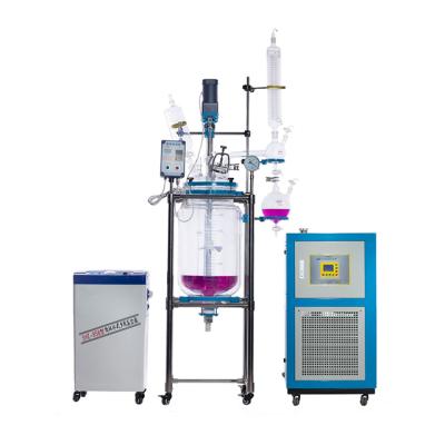 China Laboratory Stirring Double Coated Glass Reactor with Reflux Condenser for sale