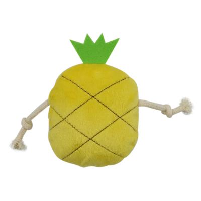 China Pineapple Viable Shape Thinkerpet Dog Rope Chew Toy Pineapple Stuffed Plush Dog Squeaky Soft Toy for sale