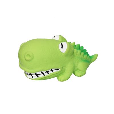 China Large Head Dinosaur Viable Green Soft Latex Squeaky Thinkerpet Pet Toys S Dog Latex Chewing Toys for sale