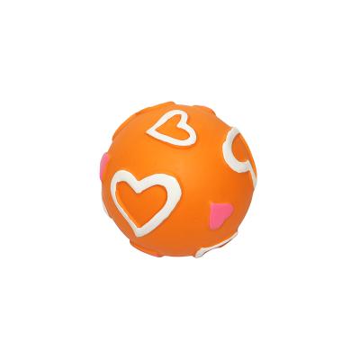 China Pet Toy Squeaky Dog Toys OEM 7cm Viable Love Printed Ball Latex Set For Large Dogs Small Dog for sale