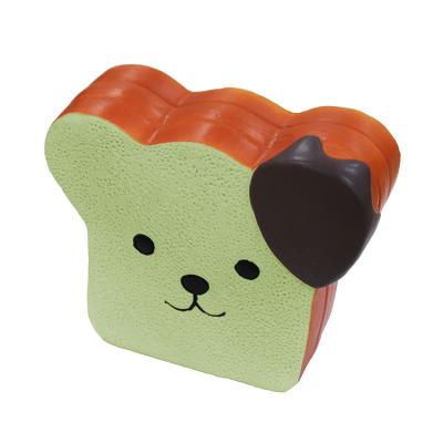 China Thinkerpet Viable Dog Head Shaped Maccha Bread OEM Latex Pet Chew Toys Soft Squeaky Pet Food Toy Pet Treat Toy for sale