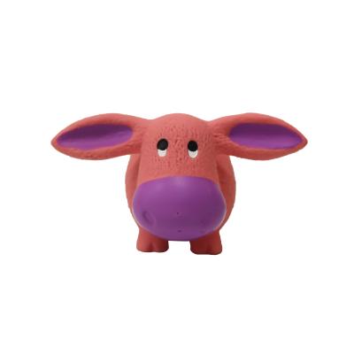 China Thinkerpet Sustainable Donkey Pink Durable Dog Squeaky Chew Toy Animal Latex Dog Toy for sale