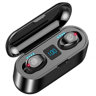 China Other hot selling noise canceling LED sport audiofono wireless BT earbuds with power bank battery display auriculares F9 for sale