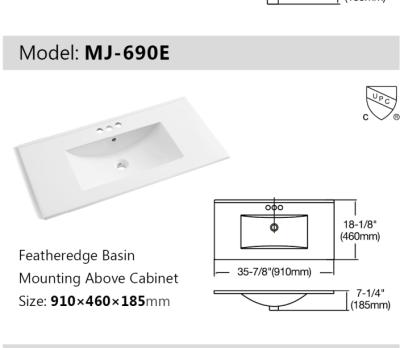 China Shampoo Sinks Ceramic Slim Edge 690E Basin for sale