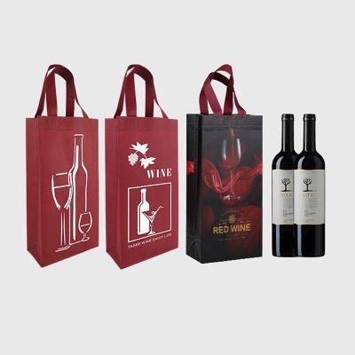 China Recyclable/Reusable Custom Waterproof Foldable Reusable Paper Wine Bottle Gift Bags /Eco Friendly /Disposable/Durable Packaging Bags With Handle for sale