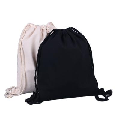 China Waterproof Foldable Sports Cotton Canvas Backpack Polyester Printed Drawstring Bag for sale